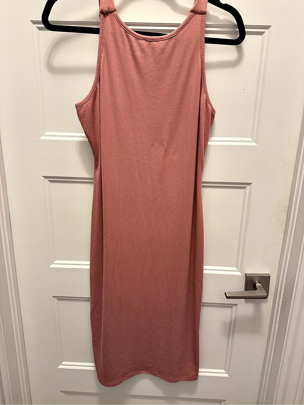 Pink Lily Dusty Rose Ribbed Midi Tank Dress Size L